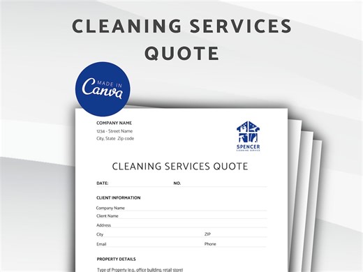 Editable Cleaning Services Quote Template: Commercial & Residential (canva) - Etsy