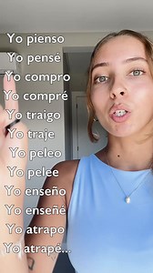 8.2K views · 110 reactions |  ¡Aprende verbos en inglés rápido y fácil! Presente y pasado en español ➡️ su traducción en inglés. Escucha, repite y memoriza 易✨ ✅ Yo pienso / Yo pensé ✅ Yo compro / Yo compré ✅ Yo traigo / Yo traje ✅ Yo peleo / Yo peleé ✅ Yo enseño / Yo enseñé ✅ Yo atrapo / Yo atrapé ️ ¡Ideal para mejorar tu vocabulario en inglés en segundos! Conoce más aquí  https://bit.ly/3GdUKH4 | Open English | Facebook