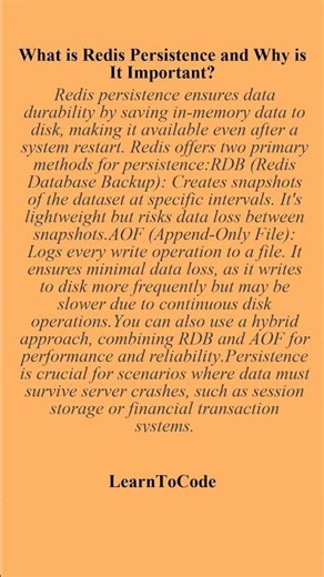 What is Redis Persistence and Why is It Important?