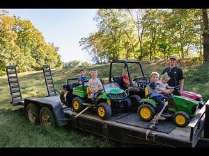 loading and strapping down tons of power wheels on the trailer to go drive! | power wheels for kids
