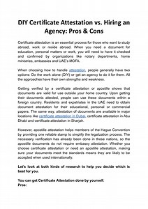 DIY Certificate Attestation vs. Hiring an Agency: Pros & Cons - SlideServe