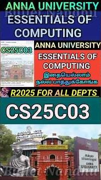 Essentials of Computing (CS25C03) Important Questions#cs25c03 #essentialsofcomputing#computing#r2025