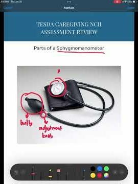Parts of a Sphygmomanometer | TESDA Caregiving NCI IAssessment Review 🧠🩺