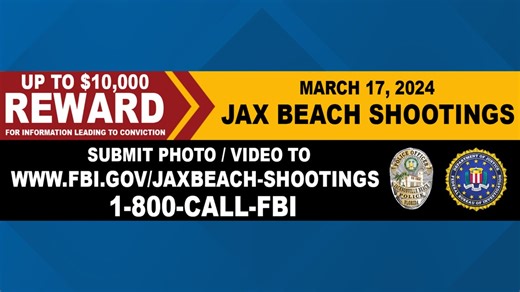 2 weeks later: Jacksonville FBI offering up to $10,000 reward for information in Jax Beach shootings