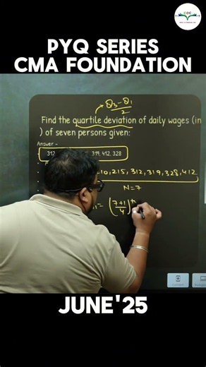 👉 CMA Foundation Statistics Made Easy | Quartile Deviation PYQ June’25 #coc