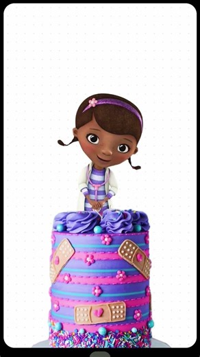 "A Doc Mc.Stuffins Cake" 🩷💜#shorts #foodie #cake #colors #art #artwork #fypシ #doctor #timelapse