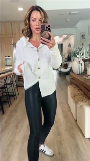 Cozy Meets Chic: Drawstring Button Front Hoodie Try-On