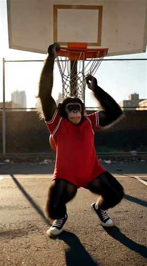 NBA Needs To See This Monkey Dunk 🐒🏀 #shorts #monkey #basketball #slamDunk #viralshorts