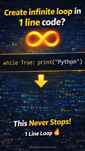 One Line Infinite Loop in Python Explained in Tamil #shorts #shortsfeed
