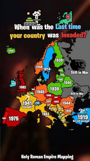 When was the last time your country got Invaded #shorts #europe #geography #mapping #map #history