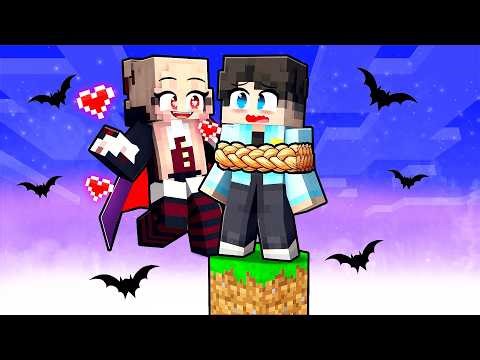 😱 Minecraft but ONE BLOCK with Yandere Vampire!