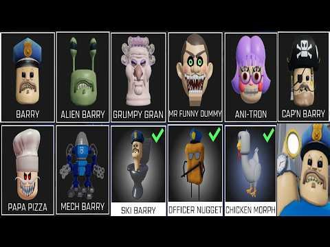 BARRY'S PRISON RUN! (OBBY) All 8 Moprhs Unlocked + All 3 Extra Morhs (Chicken, Nugget, Sky Barry)