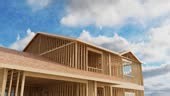 Construction of a frame house. Conceptual video of a frame house...