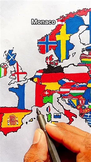 Draw Flag Map Monaco 🇲🇨 #monaco #flag