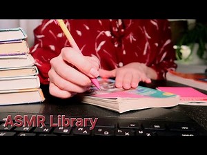 ASMR Ritual in the Library 📚 Sorting Textbooks, Stamps + Inaudible Whispers