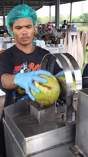 FOOD | Thailand's Convenient Coconut Cutting Machine!!! | Instagram