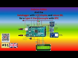 Arduino MEGA and the Datalogger with LCD display and micro SD, for type K thermocouple with RTC