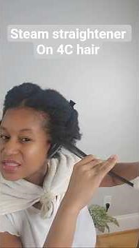 Pro Steam Straightener Brush made my 4C hair straight & shiny @wavytalkofficial Get yours now.