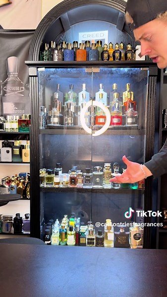 This shelf is absolutely nuts… if you want to show off anything please take my advice and get it. More content to come with this bad boy😂🤝 #shelf #fragrancetok #cabinet #homedecor #furniture