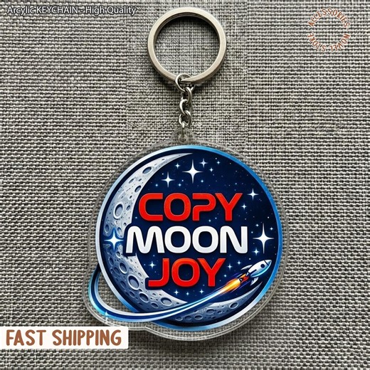 Kopieer Moon Joy Artemis II NASA-sleutelhanger, op de ruimte geïnspireerde acrylsleutelhanger, maancitaatbedel, cadeau ruimteliefhebber, NASA-merchandise - Etsy Nederland