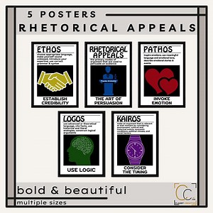 Rhetorical Appeals Posters: Ethos Pathos Logos Kairos High School AP English Classroom Decor Rhetorical Analysis Poster Set - Etsy