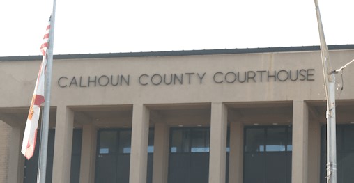 Calhoun County Courthouse transforms for Halloween