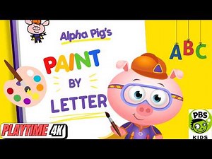 🎨🐷 PBS Kids Super Why Alpha Pig Paint by Letter Game | Alphabet Coloring Learning Gameplay