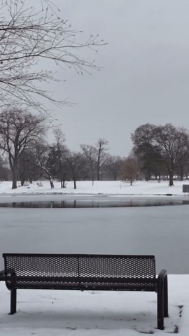 Snowy scenes of Moline's Riverside Park from the News 8 drone