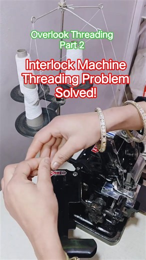 Overlocking Machine Threading Tutorial इंटरलॉक मशीन में धागा डालना सीखें #shorts #trending #sewing