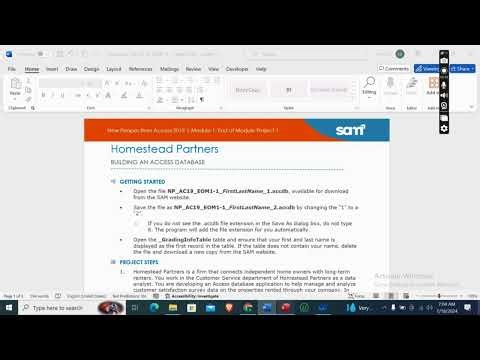 New Perspectives Access 2019 | Module 1: End of Module Project 1 Homestead Partners #newperspectives