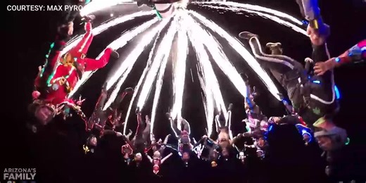 Incredible Jump! Skydiving group lights up the night over Eloy