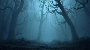 Download Eerie Fog Forest Background for free