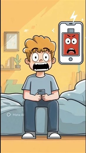 Low Battery = High Drama 🤣 #CartoonShorts #funnyvideos #newstory #relatable