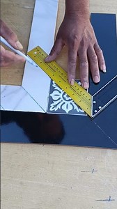 Professional Tile Cutting Techniques for Perfect Corner Patterns. #viral #viralvideo #diy #paper