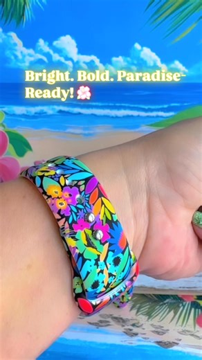 ☀️ Paradise found… on your wrist! Meet Electric Paradise — our newest limited edition summer band packed with bold florals, neon brights, and tropical energy. It’s fun, fierce, and going fast. | Fancy Bands