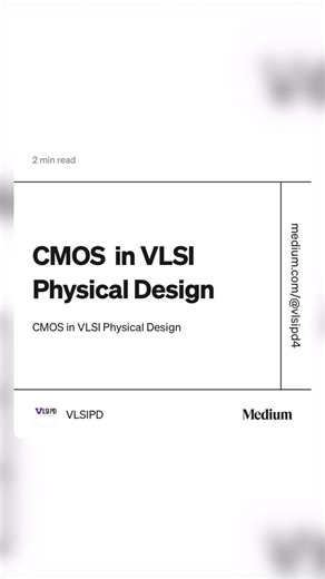 VLSI Physical Design | Jobs on Instagram: "CMOS = foundation of every digital chip 🧠 No CMOS ❌ No VLSI ❌ NMOS + PMOS → CMOS logic Low power. High reliability. 📌 Full blog in bio #CMOS #VLSI #ChipDesign #Semiconductor #PhysicalDesign #VLSIBasics #VLSIWorldPD #vlsi #nvidia #physicaldesign"