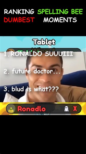 Ranking Spelling Bee Dumbest Moments Ronaldo Edition 😂 #funny