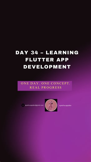 Ayesha Ahmed | Flutter Developer | Content Creator | Freelancer on Instagram: "Most Flutter developers never go beyond basics. Today was about building depth, not just features. Day 34 | Flutter Learning Challenge — Performance, State & UI Refinement Today I focused on leveling up my Flutter development skills by: → Understanding widget lifecycles for better app performance → Strengthening state management techniques → Refining UI components for smooth, scalable mobile experiences This phase is 