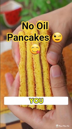 Soft Corn Pancake with Sweet Bean Filling (No Oil Recipe)