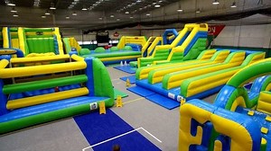 EARLY BIRDS 😛 Doors open in a few hours, school holidays are sorted at Inflatable World 💙💛 . . . #drone #inflatableworld #whattodowithkids #holidayfun #weekdayfun #weekdayadventures #kidsfun #earlybird | Inflatable World Australia