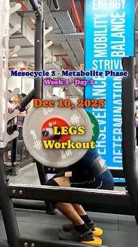 Dec 10, 2025| Meso 3 • Metabolite Focus • Week 3 • Day 2 — LEG WORKOUT #desigenetics