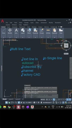 Multiline to single line text both / AutoCAD tips #autocad #FatoryCAD #tips #shorts #3dmodeling