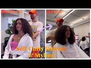 Soft Curly Haircut & Styling | Natural Curls Defined | Salon Hair Transformation