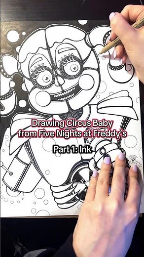 Drawing Circus Baby From FNAF | Part 1: Inks