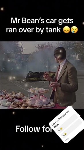 MrBeans car gets crashed by a tank.🥺💔🥀#edit#sad