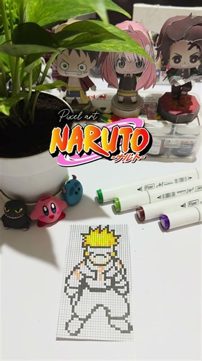 How To Draw Naruto In Pixel Art ? Naruto pixel style kaise banaye ?