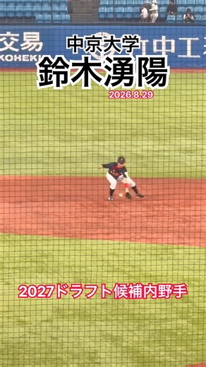 #鈴木湧陽 #中京大学 #ドラフト #大学野球 #内野手