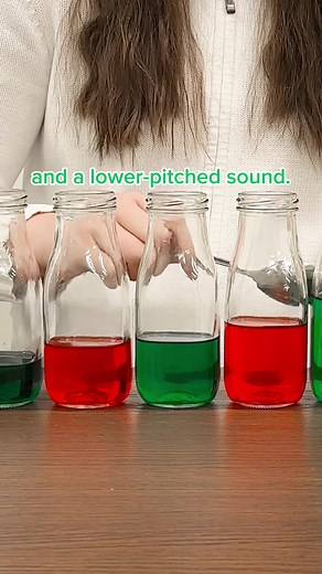 it’s giving miss congeniality 💅 learn more below 👇 🎼What you need: Glasses Water Food coloring (optional) 🎼How to make a xylophone at home: Fill each glass with a different amount of water. Hit them with a spoon to hear different notes, or use a phone tuning app to make it easier. Adjust the water amounts as needed, then have fun! 🎼What’s going on? When you tap the glass with a spoon, it creates a vibration. This vibration passes through the water in the glass and all the way to your ear, w