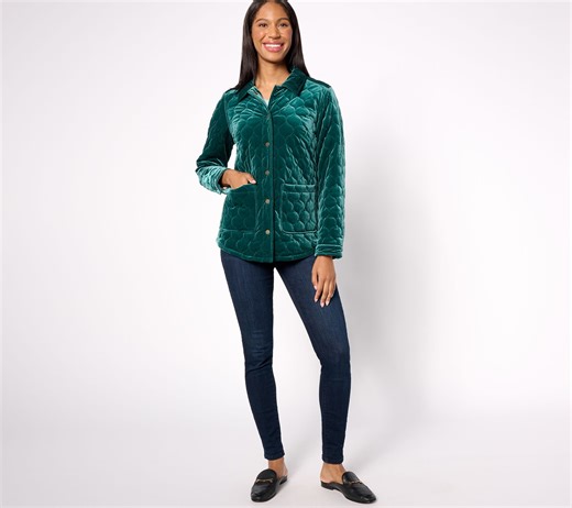 Denim & Co. Canyon Retreat Velvet Quilted Jacket - QVC.com
