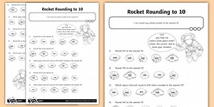 Rocket Rounding to 10 Worksheet